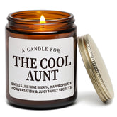 Cool Aunt Candle, Funny Aunt Gifts From Niece, Thanksgiving Aunt Gifts For Birthday Christamas,Sandalwood & Rose Scented Candle,7Oz