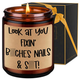 Candle - Nail Technician Gifts, Nail Tech Gifts For Women, Men - Funny Birthday, Valentines, Appreciation Present For Manicurist, Salon Owner - Cosmetology Graduation Present, Manicurist Decor
