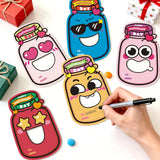 48 Pack Valentines Day Cards - 8 Styles Happy Valentine’S Day Mason Jar Cards With Treat Bags For Classroom Valentines Exchange, School Gift Exchange & Party Favors