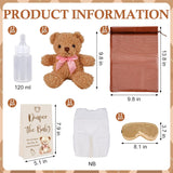 61Pcs Bear Blindfolded Diaper Changing Baby Shower Game Set Funny Baby Dolls Diapers Eye Masks Milk Bottles For Gender Reveal Party Game Prize Gift Supplies