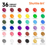 Acrylic Paint, 36 Colors Acrylic Paint Set With Brushes & Palette, 2Oz/60Ml Bottles, Rich Pigments Non-Toxic For Artists Kids & Adults, Painting On Canvas Rocks Ceramic Wood