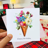 Quilling Cards 3D Birthday Cards, Handmade Paper Quilled Card, Handcrafted Quilling Card For Women, Kids And Special Family (Ice Cream)