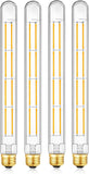 4 Pack T300 Long Tubular LED Bulbs 11.8 Inch E26 Dimmable Clear Glass Edison Tube 3000K