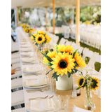 2 Pack Sunflower Potted Artificial Flowers Small Fake Plant,Yellow Sunflower Small Artificial Plants For Home Office Farmhouse Coffee Table Bathroom Wedding Party Decor