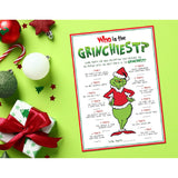 15 Who Is Most Like The Grinch Game Cards- Fun & Easy For Family Christmas Holiday Office Friends Church Party, Supplies, Activity, Decorations