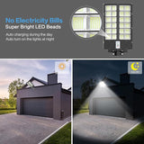 8000W Solar Street Light 480000LM IP66 Waterproof Motion Sensor Commercial Flood Light