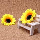 25 Pcs Small Fake Sunflower Heads Faux Yellow Flower Heads Fabric Daisy Flowers Decorative Party Sunflowers Mini Artificial Daisies Craft Floral Flowers