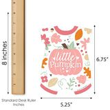 Big Dot of Happiness Pink Little Pumpkin - Picture Bingo Cards and Markers - Fall Baby Shower Shaped Bingo Game - Set of 18