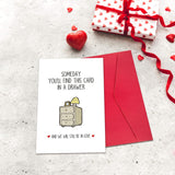 Cute Valentine'S Day & Anniversary Greeting Card For Couples, Unisex-Adults, Red, 8X5.3 Inches, Modern Letter Print
