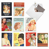 - 10 Blank Funny Greeting Cards For Women (4 X 5.12 Inch) - Boxed All Occasion Assortment - Vintage Venom M6621Ocb