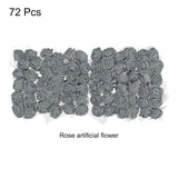 Artificial Rose Flower Heads, Grey Mini Faux Flowers 0.8 Inch-1 Inch For Diy Craft Wedding And Party Decoration Pack Of 72