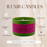 Bohemian Rose Scented Candle Fresh Floral Aroma With Rose Magnolia Patchouli Natural Coconut Wax Long-Lasting Non-Toxic Eco-Friendly Home Office Decor Relaxation Handcrafted Luxury (5 Oz.)
