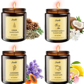 4 Pack 28Oz Scented Candles, Soy Wax Jar Candles, Coconut Vanilla, Cedar, Lemon, Lavender, Scented Candles For Home, Fall Candles For Women, Men, Candle Gift Set