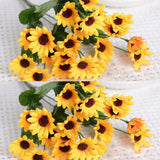 Artificial Sunflower 2 Bouquet Artificial Flowers Fake Sunflowers Floral Decor Bouquet Home Hotel Office Wedding Party Garden Craft Art Decor 13 Inch