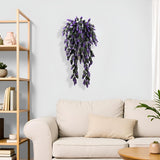 3 Pcs Artificial Hanging Plants Hops Purple Plastic Vines Hops Flowers Purple Garland Fake Hanging Vines Uv Resistant For Home Wall Garden Balcony Wedding Party Decoration(Purple)