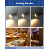 Small 12V Rv Reading Light 3W Dc 12 Volt Led Camper Lights Interior Warm White Interior Lights With Built-In Dimmer Touch Switch Of Blue Decor Light On Trailer Van Truck Car Motorhome Caravan Boat