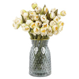 Lily Of The Valley Artificial Flowers 2 Bouquets Faux Silk White Bell Flowers 24Pcs Wind Chime Orchid Wedding Holding Flowers Bouquet For Home Garden Party Decor(White)