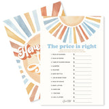 Sunshine Fill In Baby Shower Game Cards - Here Comes The Son - The Price Is Right Game For Boys - Baby Announcement Gender Reveal Baby Shower Party Activities For New Parents To Be - A04