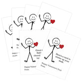 Pack Of 30 The Office Valentines Day Card, 6 Assorted Designs Of Stick Figure Humo Valentine Cards, Valentine'S Day Party Supplies, Office Valentines Day Gifts For Coworkers Employee Manager Boss,3