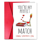 Perfect Match Valentines Day Card For Girlfriend Wife, Naughty Valentines Day Gift For Women Her, Hilarious Gay Card For Valentine (Match)