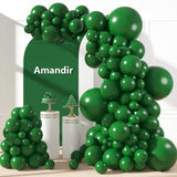 153Pcs Dark Green Balloons Arch Garland Kit Different Sizes 18 12 10 5 Inch Emerald Light Green Latex Balloon For Birthday Dinosaur Safari Jungle Baby Shower Christmas Party Decorations