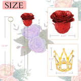 Red Glitter Roses Bouquet, 30 Pcs Diy Fake Flowers Bouquet, Everlasting Shiny Artificial Rose Bouquet For Valentine'S Day, Anniversary, Engagement, Wedding