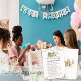 Safari Animals Baby Shower Game Cards, Woodland Theme, 30 Trivia Games With Answer Card