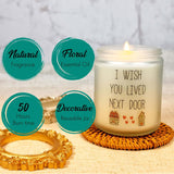 Gifts For Women, Best Friends Housewarming Birthday Gifts, Wish You Lived Next Door Gift For Sisters, Besties, Unique Friendship Present For Women, Funny Lavender Candles For Her Valentines Day