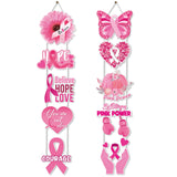 2 Sets Breast Cancer Awareness Porch Sign Welcome Banner Decor