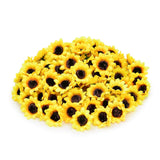 100Pcs Artificial Sunflower Heads, 1.6" Fake Simulation Flower Head For Home Party Wedding Cake Decoration?Small?