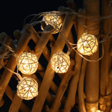 Rattan Ball String Lights, 8.2Ft 20 Led Battery Powered Sphere Christmas Lights, Indoor Fairy String Lights Decorative F