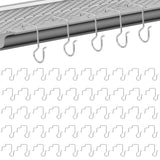 Christmas Light Hooks For Perforated Mesh Gutter Guards Metal Christmas Light Ornament Clips Hangers Gutter Guards Grid Hooks For Xmas Outdoor Hanging Decorations (50, Silver)