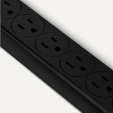 2 Pack 6 Outlet Surge Protector Power Strip 600 Joules 2FT Extension Cord with Circuit Breaker Black
