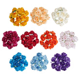 120Pcs Artificial Paper Rose Mini Rose Flower Mini Paper Flower Crafts Artificial Paper Flowers (Random Color)