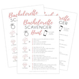 25 White Bachelorette Scavenger Hunt Party Games, Drinking Game And Dares, Fun Novelty Cards For Girls Night Out