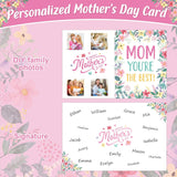 Large Happy Mother'S Day Greeting Card With Envelope 22 X 14 Inch, Huge Card Good Luck Gift Office For Mom, Giant Jumbo Guest Book, Signature Card Happy Mother Party Supplies Floral
