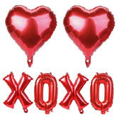 16 Inch Red Xoxo Letter Balloons Red Heart Foil Balloons Valentines Day Party Decorations Favors Supplies Valentine Galentines Wedding Ceremonies Bridal Shower Balloon Banner Wall Decor Photo Props
