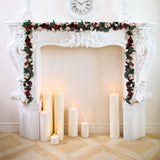 8Pcs 63Ft Burgundy Rose Garland, Fake Flower Vines, Artificial Vine Flowers, Rose Hanging Garland For Party Wedding, Garden, Room Table, Christmas, Backdrop Wall Arch Decor