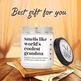 Funny Lavender & Eucalyptus Scented Candle Gift For Grandma, World'S Coolest Grandma Candle, Grandmas Funny Birthday Thanksgiving Day Gifts From Grandkids, New Grandmas Gift First Time 2025-37