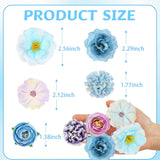 Mini Silk Flowrs Bulk Fake Flower Heads Small Flower 3D Loose Faux Daisy Rose Sunflowers Plum Blossoms Craft For Wedding Party Cake Baby Shower Home Decor, 110Pcs(Blue)