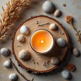 Lumi Glow Candle Scented Candle Peace + Tranquility (Mahogany Teakwood) Medium Jar Home