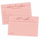 Wedding Advice Cards -Pack Of 30 Wishes For The New Mr & Mrs Wedding,Share Best Date Night Cards - Bride And Groom Newlyweds Bridal Shower Party Decoration,Games (Pink) - B04