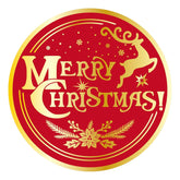120Pcs Christmas Labels Stickers, 2" Large Round Merry Christmas Gold Foil Seals Adhesive Xmas Decorative Stickers Label For Gift Tags Cards Envelopes Boxes (Red Gold)