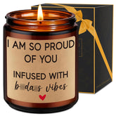 Scented Candles - Proud Of You Gifts For Her, Him - Graduation, Divorce, Congratulations Gifts For Women, Men - Job Promotion, Congrats Presents For Women, Friend, Bff, Bestie