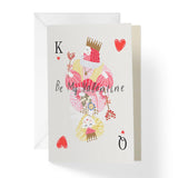 Romantic Valentine’S Day Card | King & Queen Of Hearts “Be My Valentine” Card For Husband, Wife, Boyfriend Or Girlfriend | Single Card + Envelope 5”X7.5” | Made In Usa | Women Owned Small Business | Vdaypar2