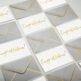 100 Pack Congratulations Cards With Envelopes All Occasion Congrats Greeting Card For Engagement,Business,Baby Shower,Wedding Graduation Party, 4 X 6 In (Gray)(Gray)
