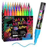 Extra Fine Tip Liquid Chalk Markers For Chalkboard, 36 Colors Window Liquid Chalk Marker Pens With 1Mm Fine Tips, Washable Erasable Wet Erase Marker Pens Set For Bistro, Car Glass, Poster, Blackboard