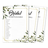 Scramble Bridal Shower Game Cards Greenery Party Wedding Supplies 50-Pack Wedding Word