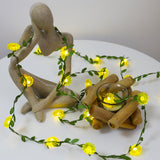 Sunflower Decor Flower String Lights Vines With Fairy Lights Christmas, 30 Led Copper Wire With Remote Control Battery O