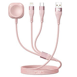 6FT 3 in 1 Apple Watch Multi Charging Cable Nylon Braided USB A Lightning USB C